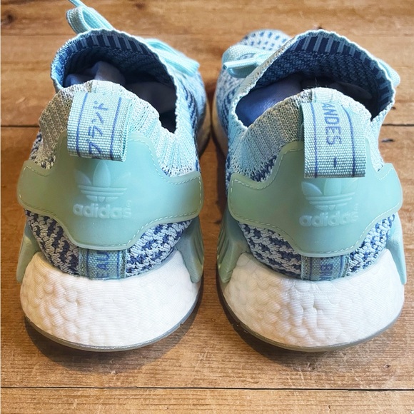 adidas Aqua Knit Sneakers Teal Blue Womens Size 8 - Picture 8 of 16